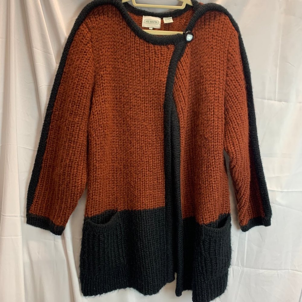 Vintage Neil Martin Super Chunky Knit Cardigan Sweater Size Large